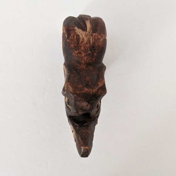 Vintage Hand Carved Wooden Elephant Sculpture - Picture 7 of 9